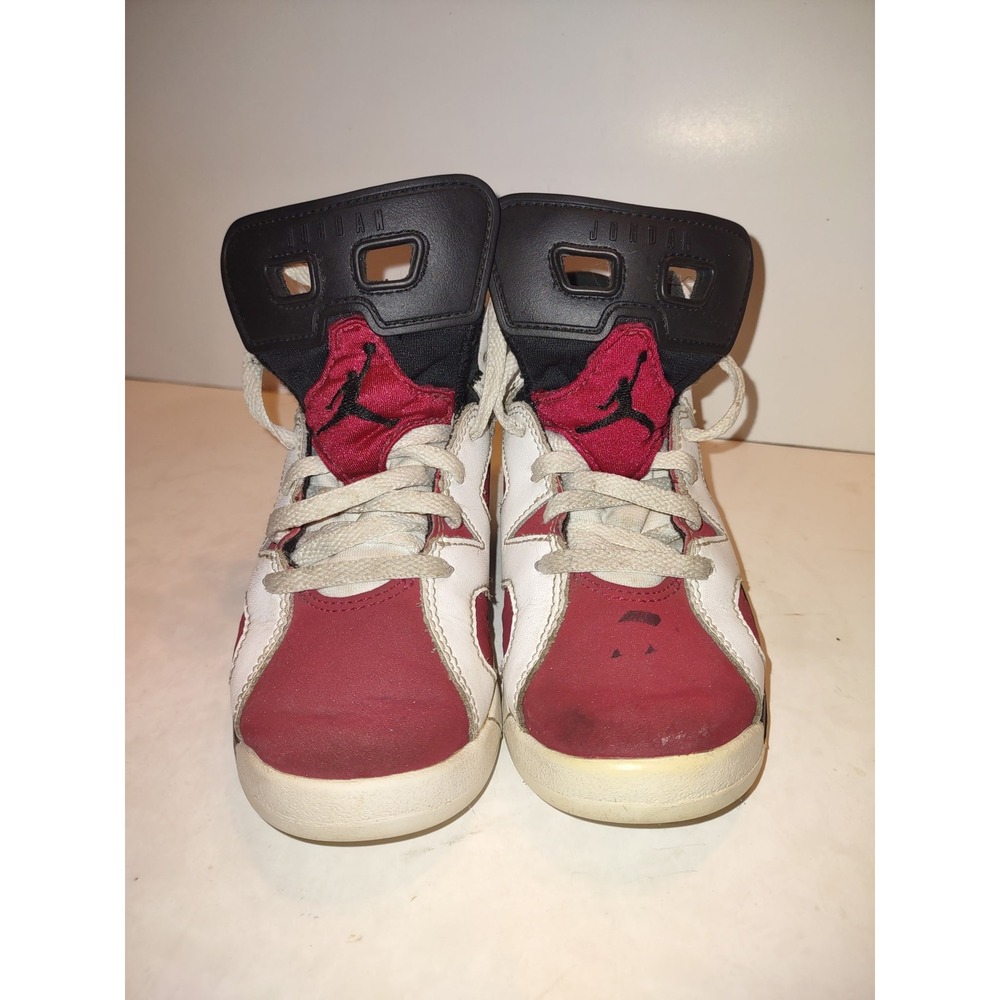 Nike Air Jordan 6 Retro Shoes Size 11c Carmine Red Sneakers Mud Top 384666-106